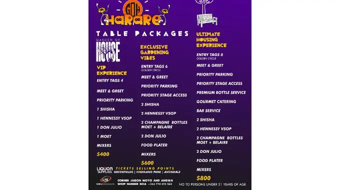 Garden of House Table Packages 