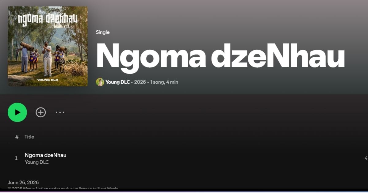 Ngoma dzeNhau is now available worldwide on leading music streaming platforms, including Spotify, Apple Music and other major digital services.