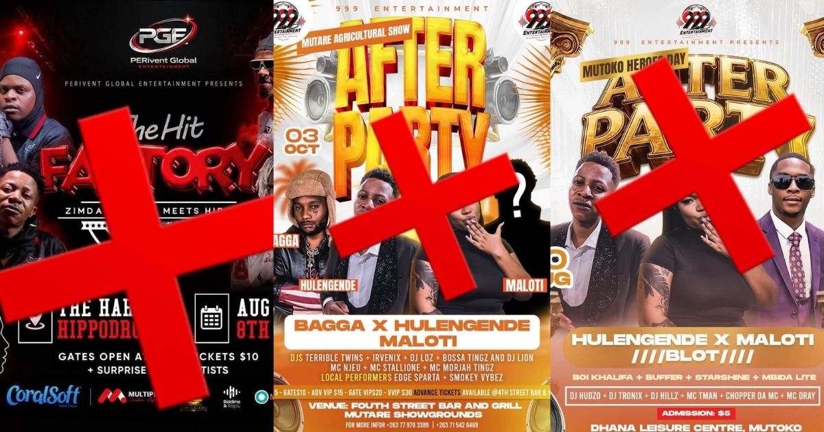 Some of the shows that Hulengende and Malloti did not show up 