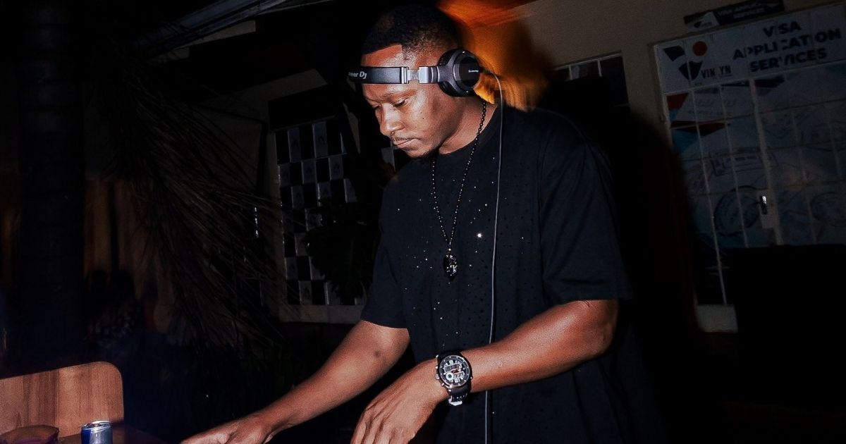 DJ Andile Brown behind the decks at a Silhouette Sessions event