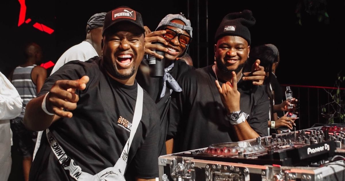 Zimbabwean Afro house DJs on stage at an event
