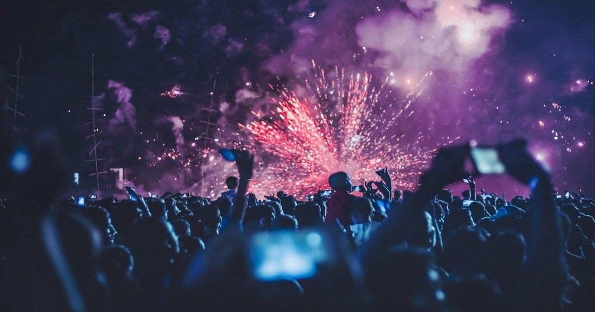 People at a major festival